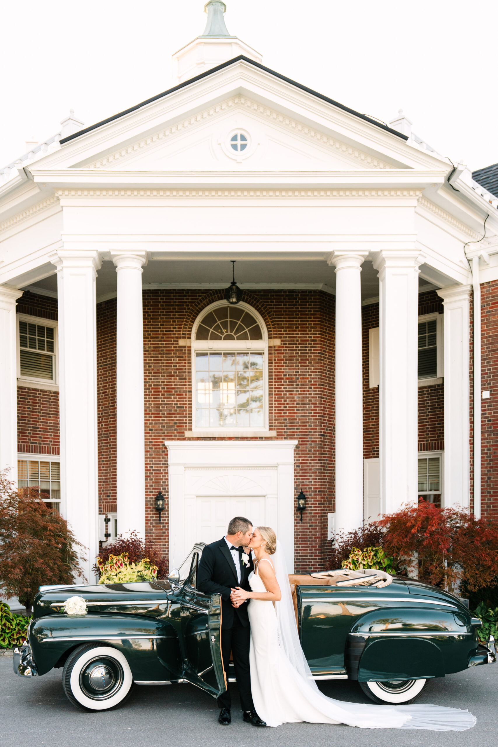 French Lick Wedding at the Pete Dye Golf Course, Classic Car wedding Portraits