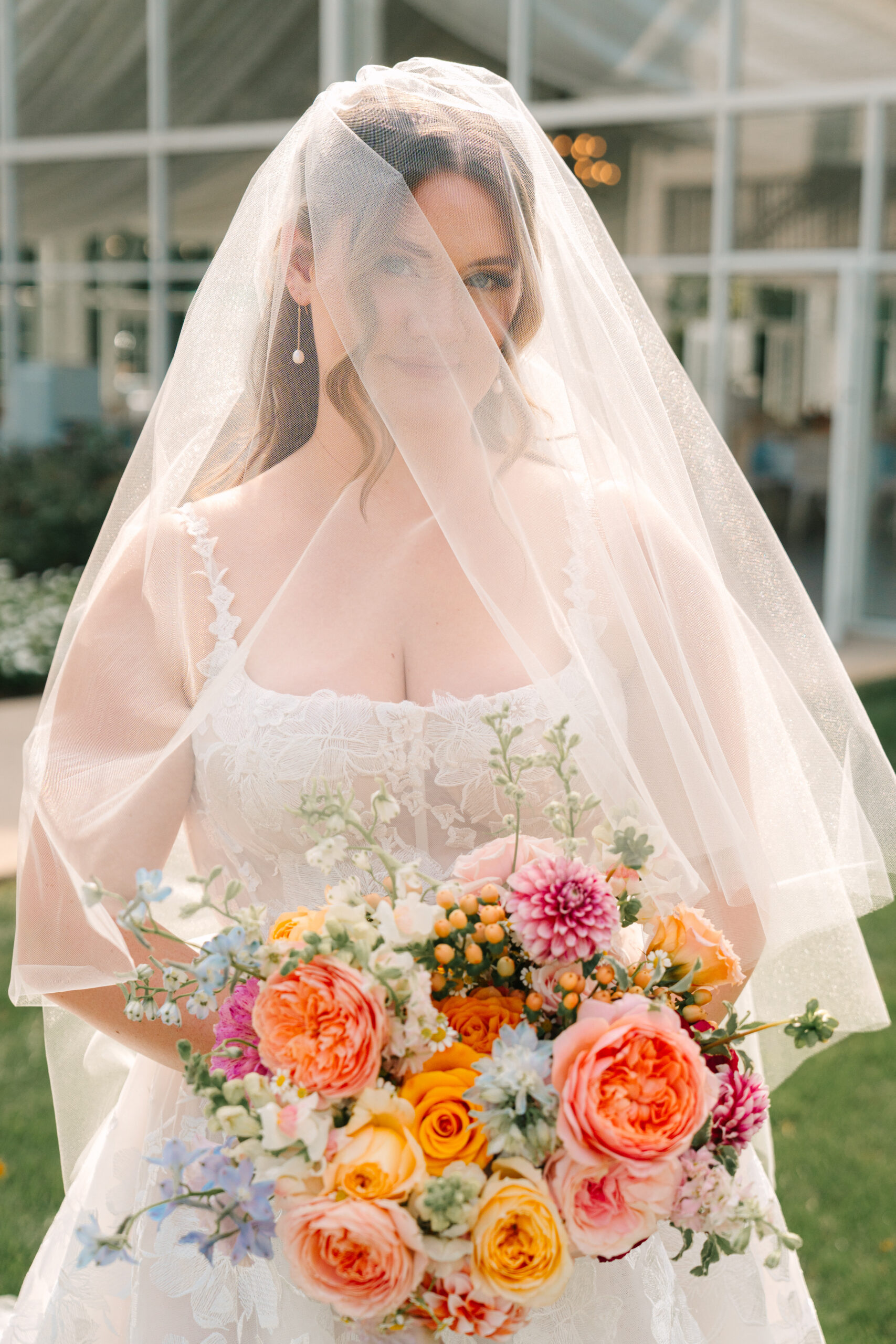Bright and colorful wedding bouquet in Indianapolis